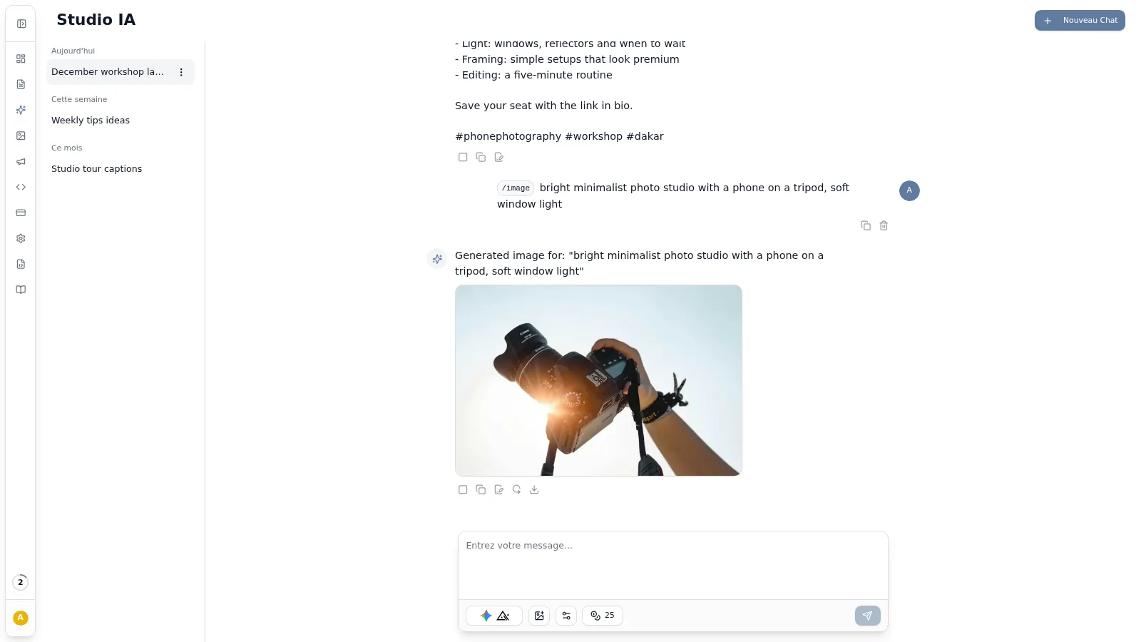 Chat et images au même endroit